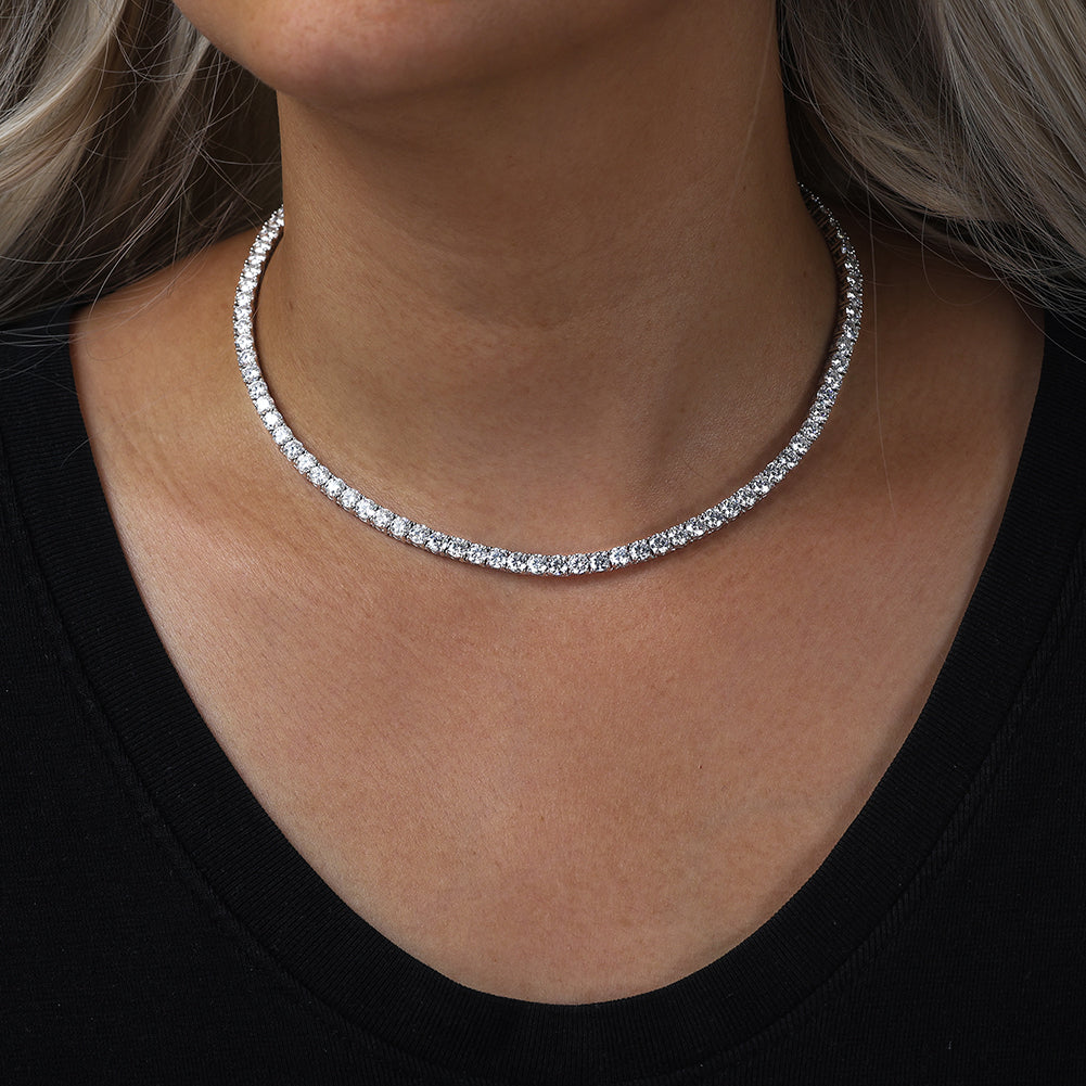Tennis collier wit goud sterling zilver