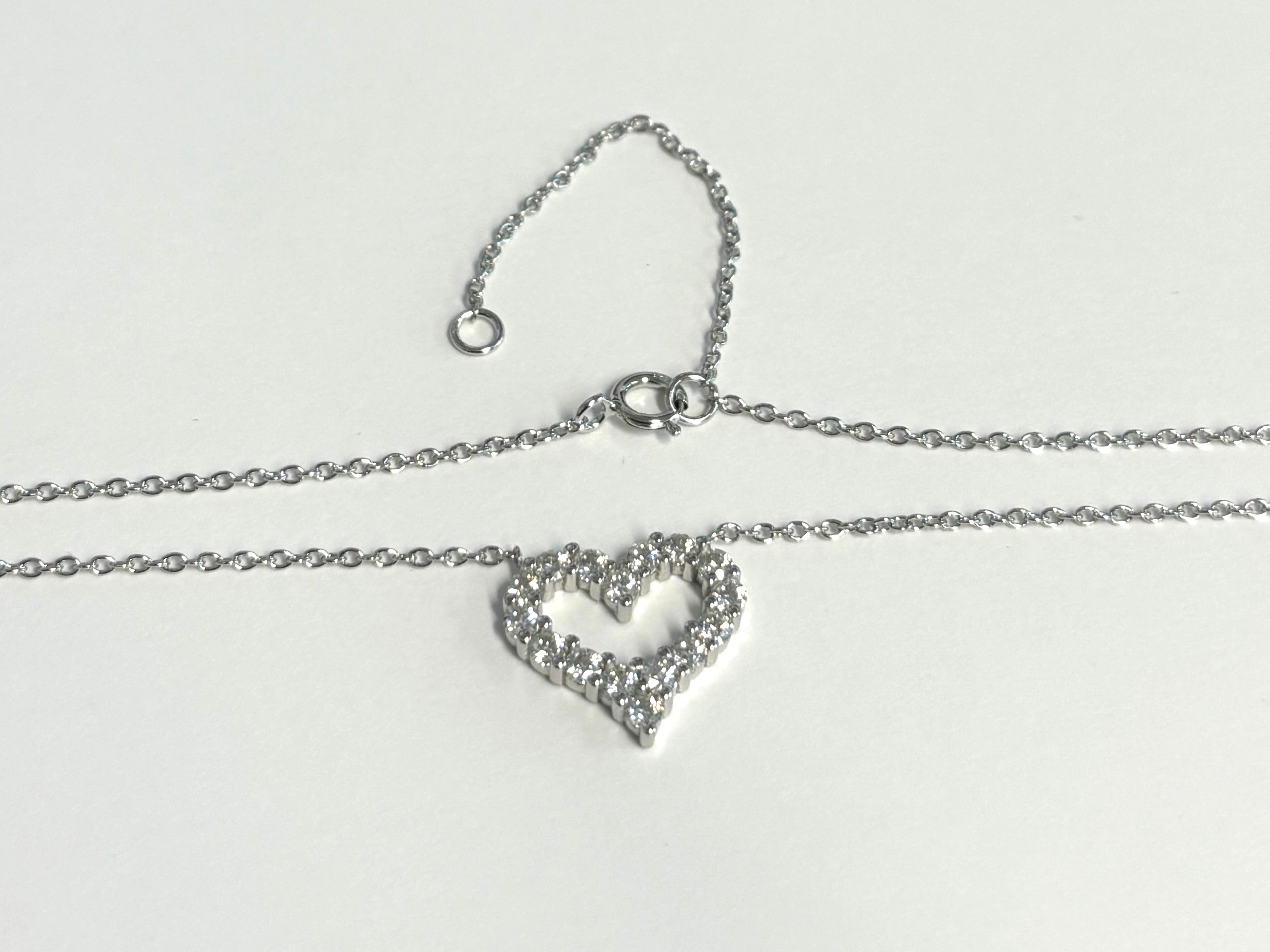 Gewilde hart ketting met briljanten