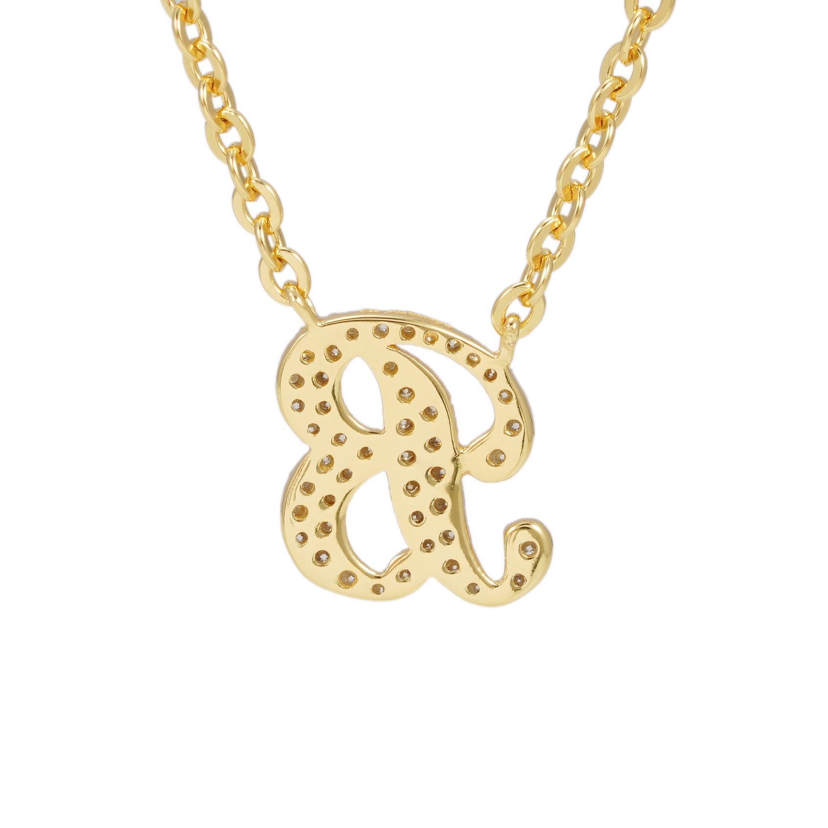 18 karaats goud (verneuil) collier met letter hanger B