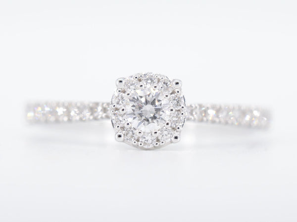 Witgouden entourage ring met diamanten
