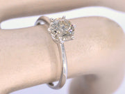 18k witgouden solitair, natuurlijke diamant 1.01 ct — foto 2