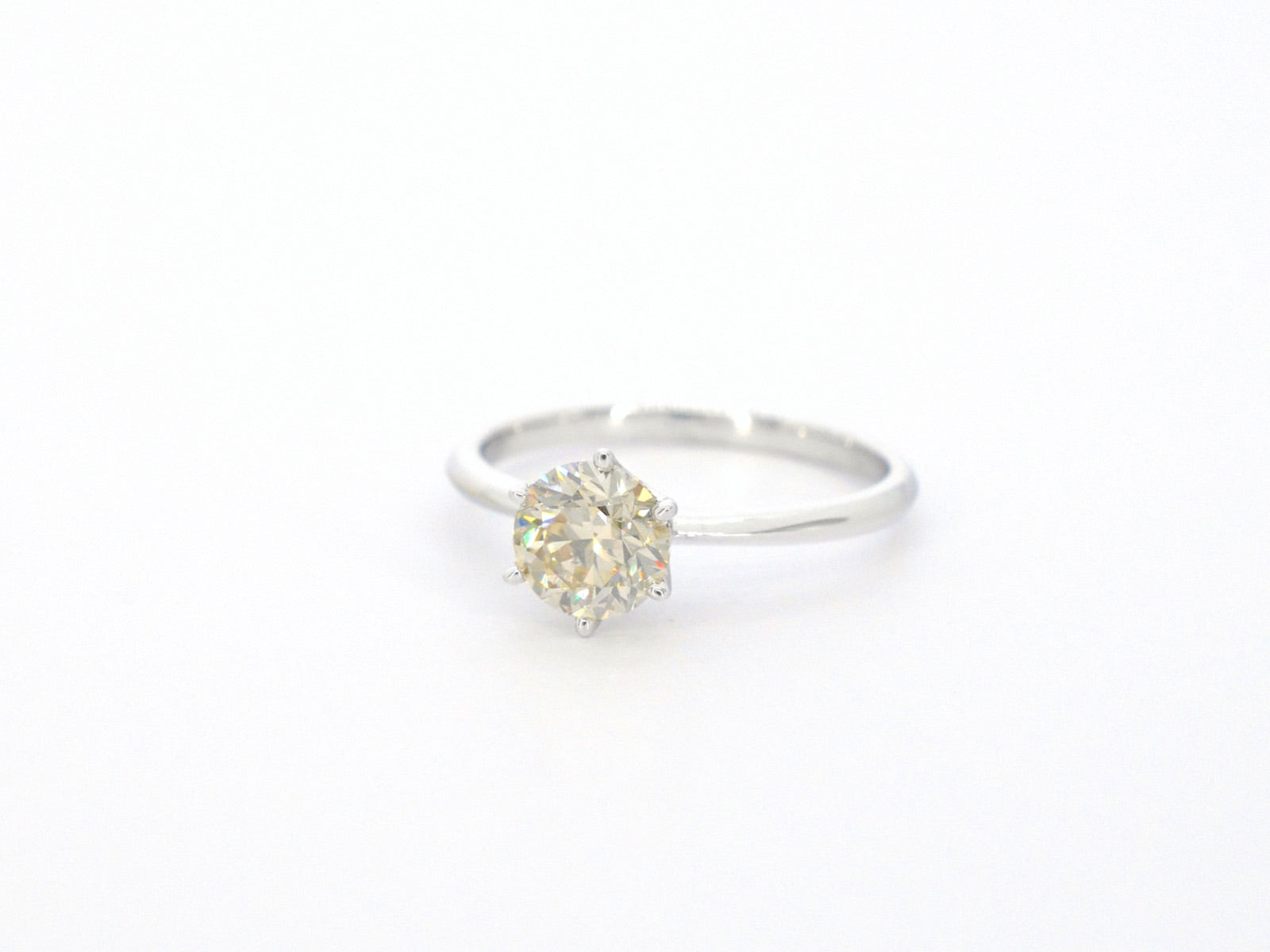 Witgouden solitair ring met diamant