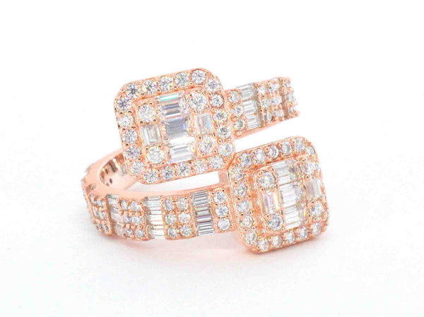 18k doublé design ring, gezet met 1.25 ct briljant geslepen moissaniet