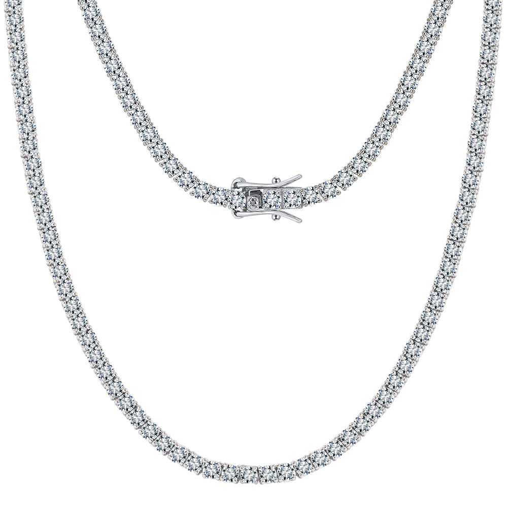 Tennis collier wit goud sterling zilver