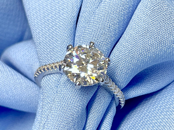 18k doublé zespoots solitair, moissaniet 3.00 ct