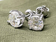 18k doublé solitair oorknoppen, moissaniet 2.00 ct — foto 3