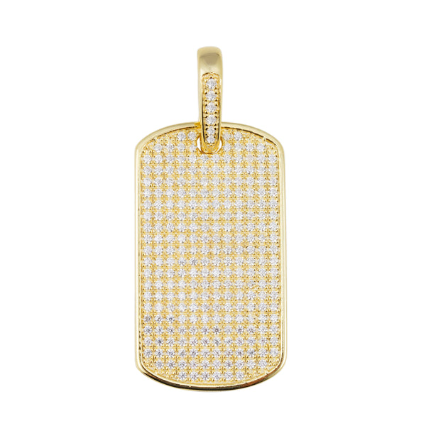 18k doublé rechthoekige hanger, pavé gezet met 1.90 ct briljant geslepen moissaniet