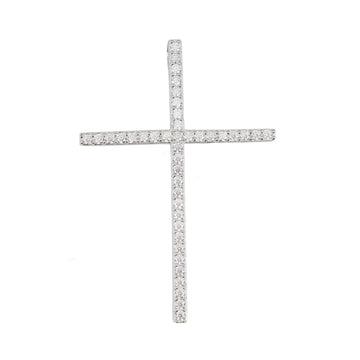 Zilveren kruishanger met collier, moissaniet 1.25 ct