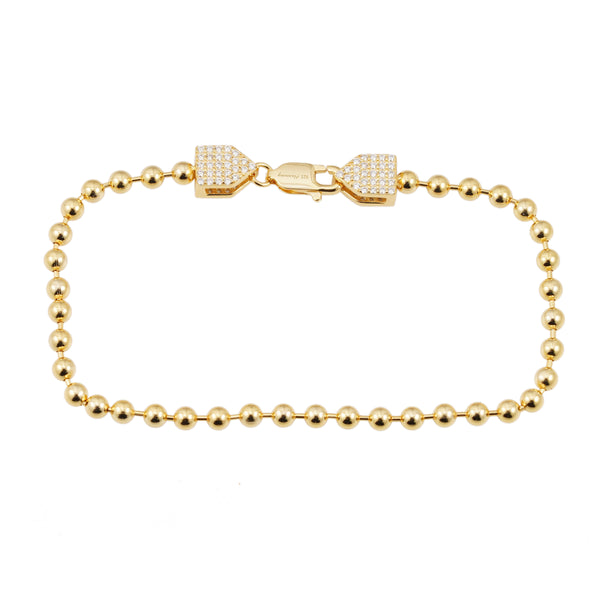18k doublé bangle armband, gezet met 0.50 ct briljant geslepen moissaniet