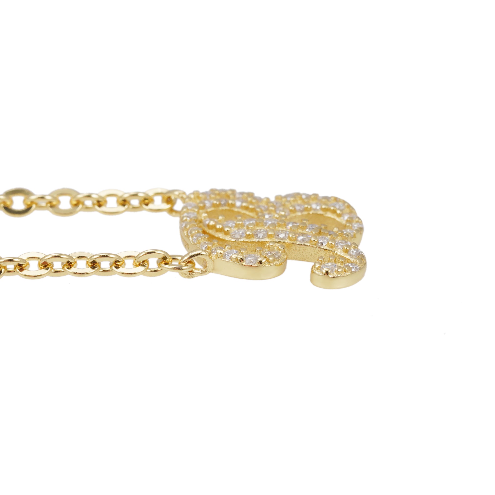 18 karaats goud (verneuil) collier met letter hanger B