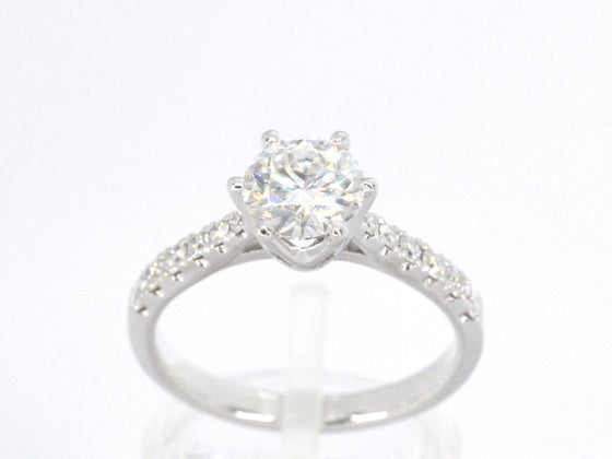 Witgouden ring met een briljant van 1.00 carat
